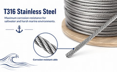 3/16″ 1×19 STAINLESS STEEL 316 Cable Rail Railings Wire Rope 1000 Feet Reel