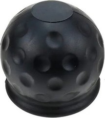 2.5-Inch Universal Trailer Ball Hitch Cover, Black PVC Golf Ball Shape for Tow B