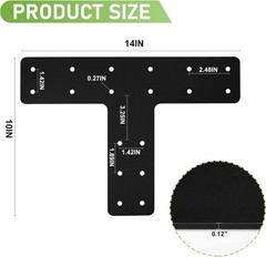 14×10” T Post Bracket 4PCS for Reinforcing Wood Structures – Easy Installation