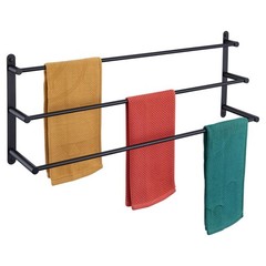 Kokosiri Bath Towel Bars Matte Black Bathroom 3-Tiers Ladder 32 Towel Rails