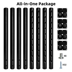 Qlly Adjustable Round Desk Leg 24-40 Inch 60-100Cm Home Office Diy Metal Table