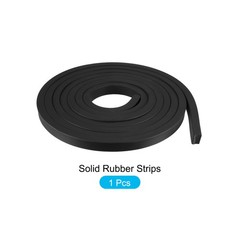 Solid Rubber Strips Neoprene Sheet Roll 118.11″L x 0.59″W x 0.39″T Black