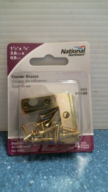 National Hardware 1-1/2″ X 3/8″ Corner Braces 4 Pack (N190-868) FS