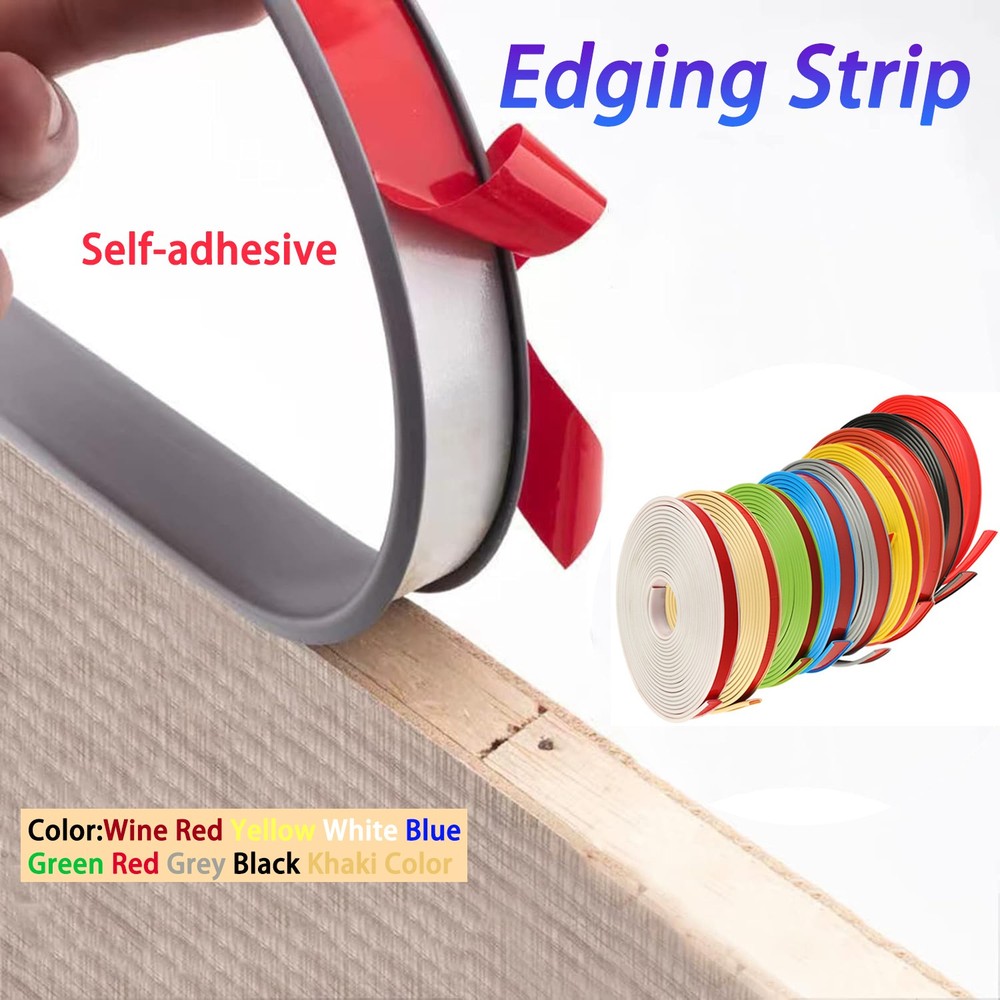 10Meter Self-adhesive Edging Strip TPE Flexible Trim Wood Furniture Edge Banding