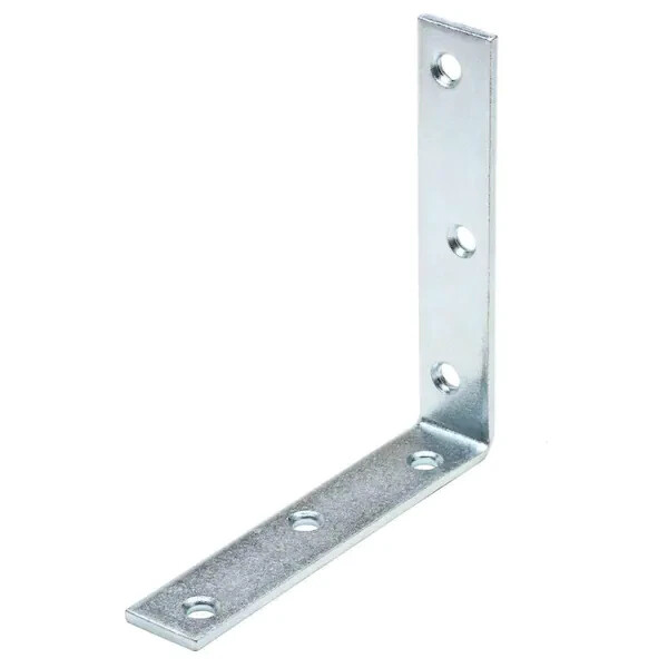 5-PK Everbilt 6 in. Zinc-Plated Steel Angle Corner Support Braces Brackets 15214