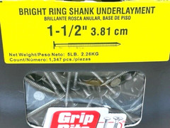 Nails Grip Rite 1-1/2″ BRIGHT RING SHANK Underlayment Nails 5 LBS