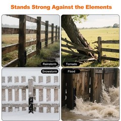 CHICAURA [2-Pack] Fence Post Repair Kit Heavy Duty, One-Piece Steel Stakes fo…
