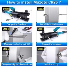 10 Pack 1/8 Cable Railing Hardware Kit for Metal Post T316 Stainless Steel