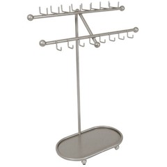 Designers Impressions JR21-SN Satin Nickel Free Standing Tree Jewelry Rack