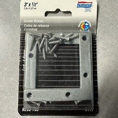 National Hardware N208-785 V117 Corner Braces, Galvanized, 3″ x 1/2″
