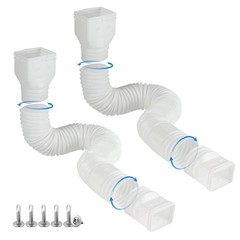 plusgutter White-2pack Rain Gutter Downspout 21 to 68 inches, White