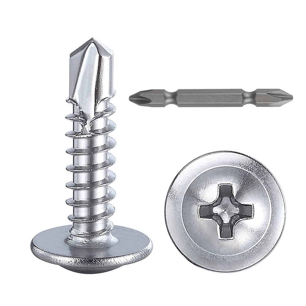 Wensilon（300pcs）#8×3/4”for Sheet Metal Self-Tapping Screws #8X3/4″, Silver