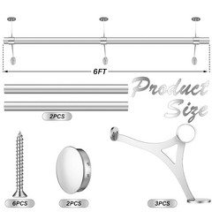 Bar Rail Foot Rest Kit Zonon 6 ft Stainless Undercounter