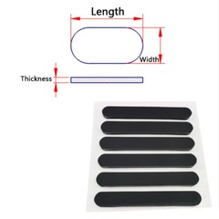 Black Oval Anti Slip Silicon Rubber Feet Pads Self-Adhesive Non-Slip 16mm~39mm