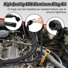 6AN Fuel Line Kit, 3/8 Fuel Hose Line Push Lock NBR Rubber SAE 30R7 25FT 300P…