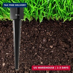 4 Pcs 36″ Heavy Duty 4×4 Fence Post Anchor Ground Spike Metal Black Powder Coate