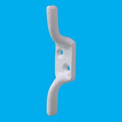 1x 100mm (4″) White Cast Iron Cleat Hook, Flag Pole Rope Halyard Washing Line