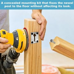 Heavy Duty Rectangular Newel Post Mounting Kit, Stair Handrail Anchor Fastene…