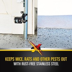 Xcluder Stainless Steel Garage Door Rodent 2 Kit (Pack of 4), Gray
