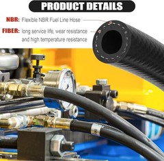3 8 Inch 10mm ID Fuel Line Hose 10FT Nbr Rubber Push Lock High Pressure 300PSI