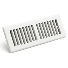 4″ x 10″ White Floor Register 2 Way – Stamped Face Steel Vent Cover, HVAC
