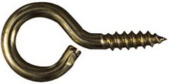Large Screw Eye, Solid Brass, 1-3/8 In., 4-Pk. – N119-289