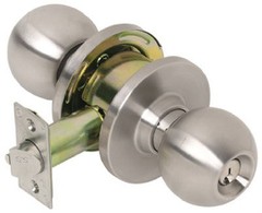 Satin Stainless-Steel Entry Ball Knob Lock – CL100008