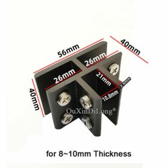 8PCS Aluminum Alloy T Glass Clamps 5~20mm Glass Shelf Holder Brackets Connector