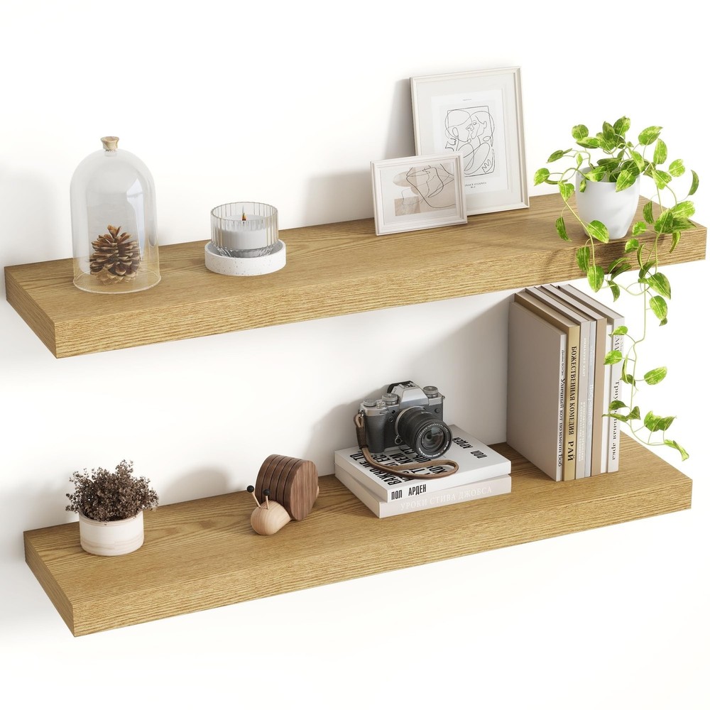 Acovy 30 Inch Floating Shelves, 8 Inch Deep Floating Shelves for Wall, Hangin…
