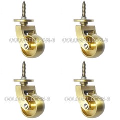 4PCS 1.25″ (32mm) Brass Castors Screw Plate Wheels Furniture Casters Accessories