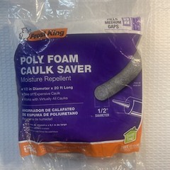 Frost King Poly Foam Caulk Saver 1/2″ x 20′ – 1 Roll Grey C22 – Sealed New NIP