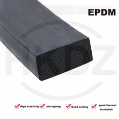 Black EPDM Rubber Foam Sealing Strip Flat Bar For Cabinet Door Seal 10mm- 40mm