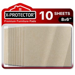 Felt Furniture Pads X-Protector 10 Pcs – 8 X 6 X 1/5 Heavy Duty Beige Felt