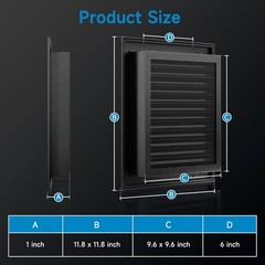 2 Pack 12×12 Aluminum Gable Vents with Screen for Attic Sheds Walls