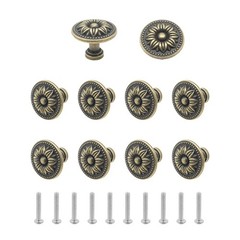 Joyangy 10-Pack Vintage Flower Cabinet Knobs – 10 Pack, Brass