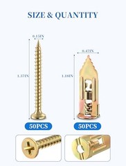 100 Pcs Self Drilling Drywall Anchors with Screws Heavy Duty Metal Wall Kit