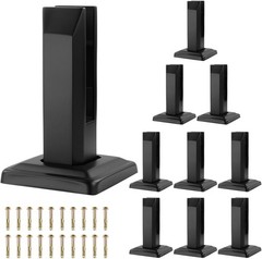 10 PCS Black Stainless Steel Glass Railing Spigots for Indoor/Outdoor Use
