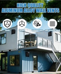 Gable Vent 12″ x 14″ Black Shipping Containers Vents with Metal Frame