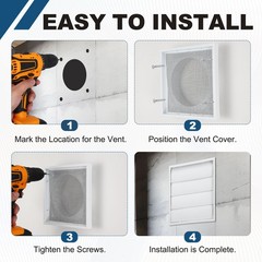 1Set Exhaust Vent Cover (5″ OD, 6.9″L x 6.9″W) – Dryer Air Vent Covers