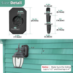 Large Black Vinyl Siding Mounting Block with Integrated Electrical Box