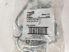 National Hardware N222-174 Zinc Plated U-Bolt Size 5/16 x 2 x 4.5 Inch Case Of 5