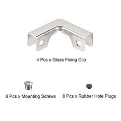 Glass Fixing Clip, 4pcs for 6-10mm L-shaped Glass Combination Fixing Bracket