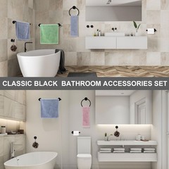 Blulu 30 Pcs Bathroom Hardware Set Stainless Steel Towel Bar Set Includes 16