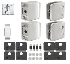 Stainless Steel Heavy Duty Square Glass Clamp for 3/8″or 1/2″ Thickness Glass