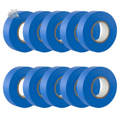 Blue Insulating Tape 19mm x 20m PVC Professional Electrician Cables 10 Rolls Mul
