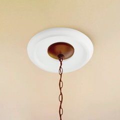 PU Decorative Ceiling Fan Light Fixtures Covers Plate Easy Installation
