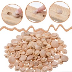 Bucherry 120 Pieces 4 Sizes Wood Plugs Wooden Hole Plugs Button Stoppers