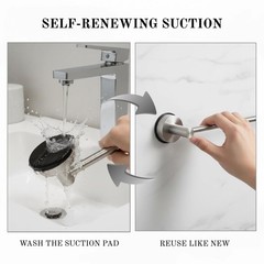 Generic Suction Cup Towel Bar 17-28 Inch Adjustable Retractable Stainless Steel
