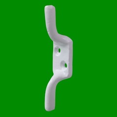 4x 100mm (4″) White Cast Iron Cleat Hook, Flag Pole Rope Halyard Washing Line