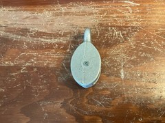 Vintage 1950s Cast Aluminum Small 1 1/8 Inch Wide Pulley 2.5” Height